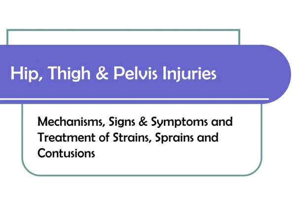 Hip, Thigh &amp; Pelvis Injuries