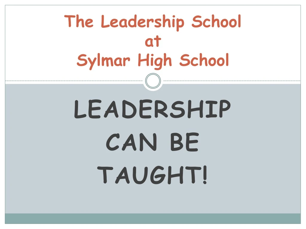 the leadership school at sylmar high school