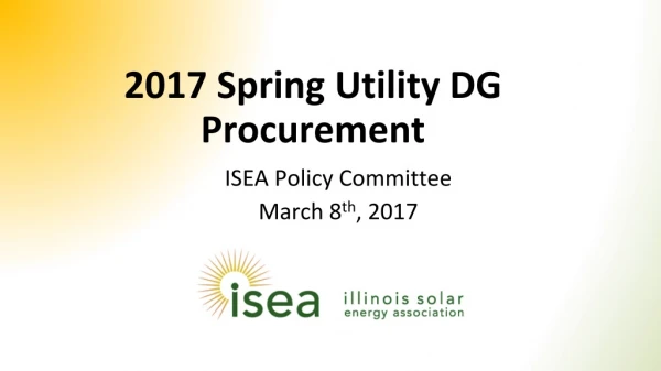2017 Spring Utility DG Procurement