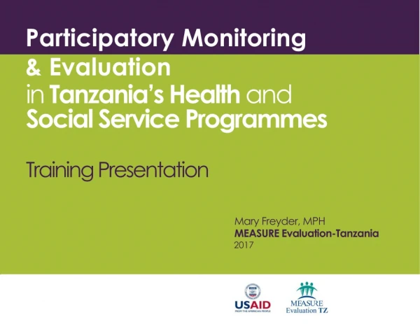 Participatory Monitoring &amp; Evaluation