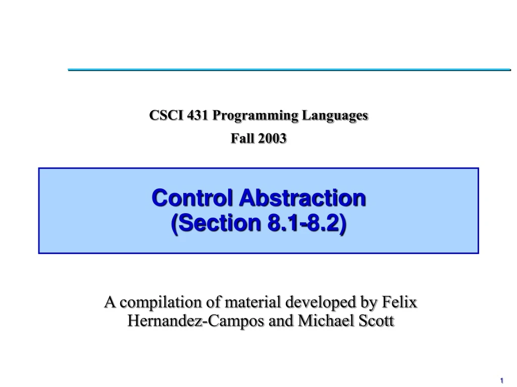 control abstraction section 8 1 8 2