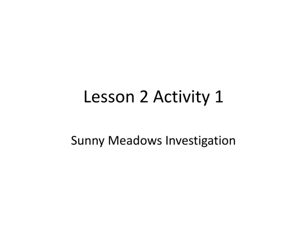 Lesson 2 Activity 1