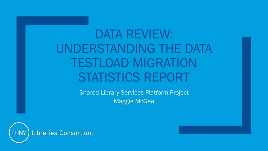 data review understanding the data testload migration statistics report