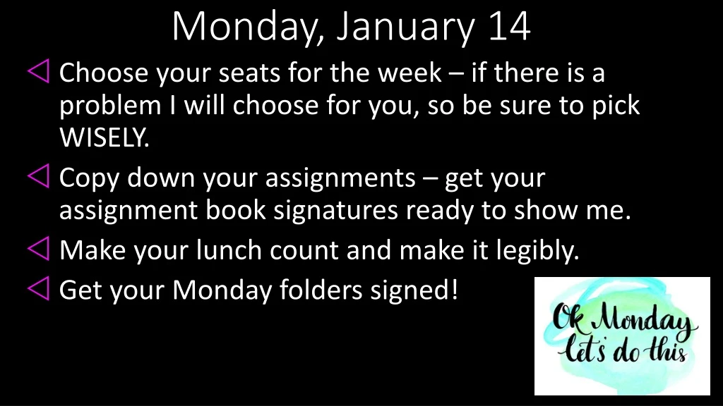 monday january 14