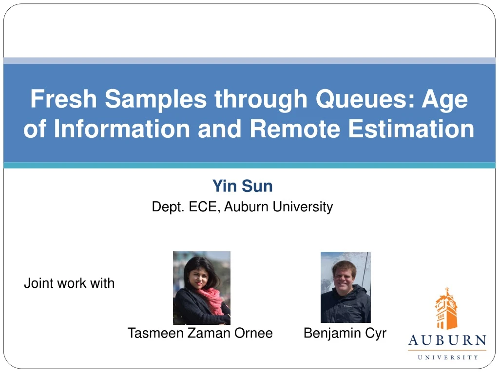 fresh samples through queues age of information and remote estimation