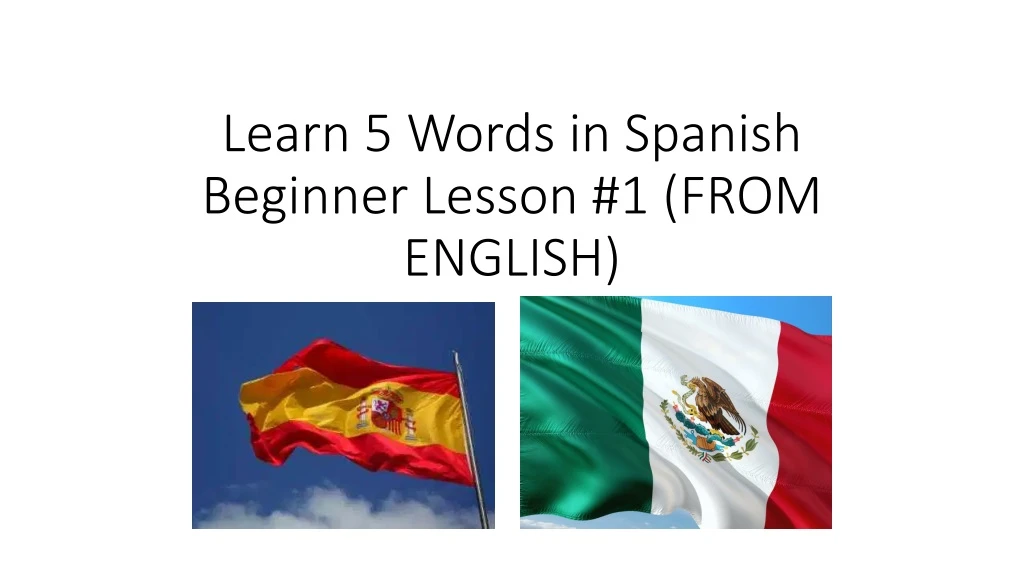 learn 5 words in spanish beginner lesson 1 from english