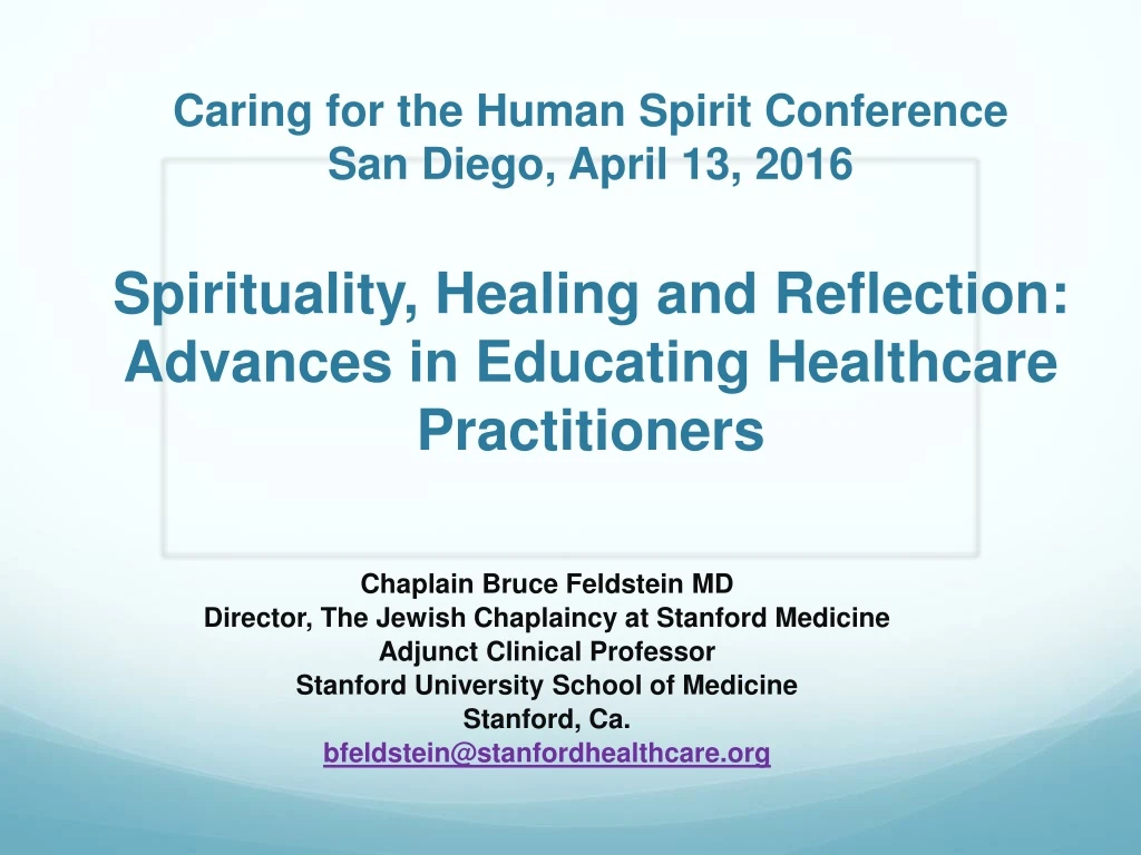 caring for the human spirit conference san diego