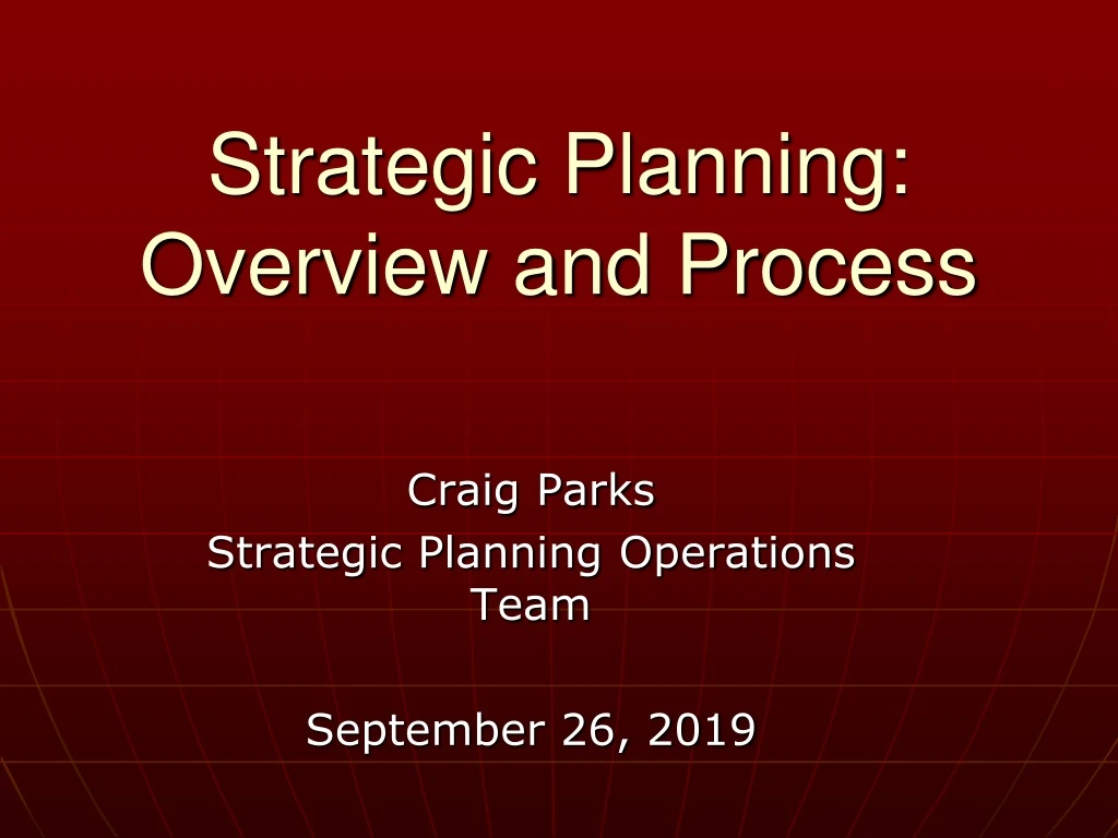strategic planning overview and process