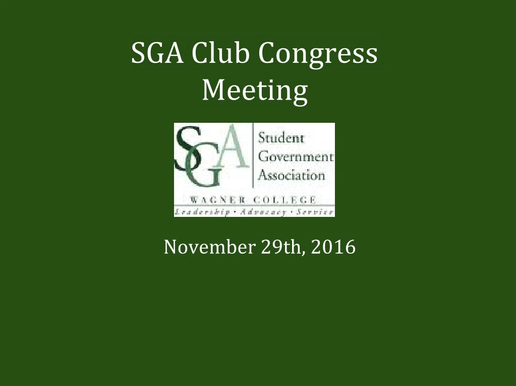 sga club congress meeting