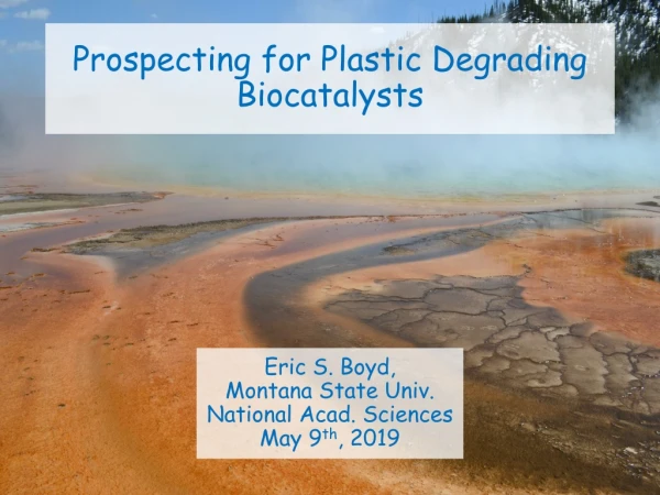 Prospecting for Plastic Degrading Biocatalysts