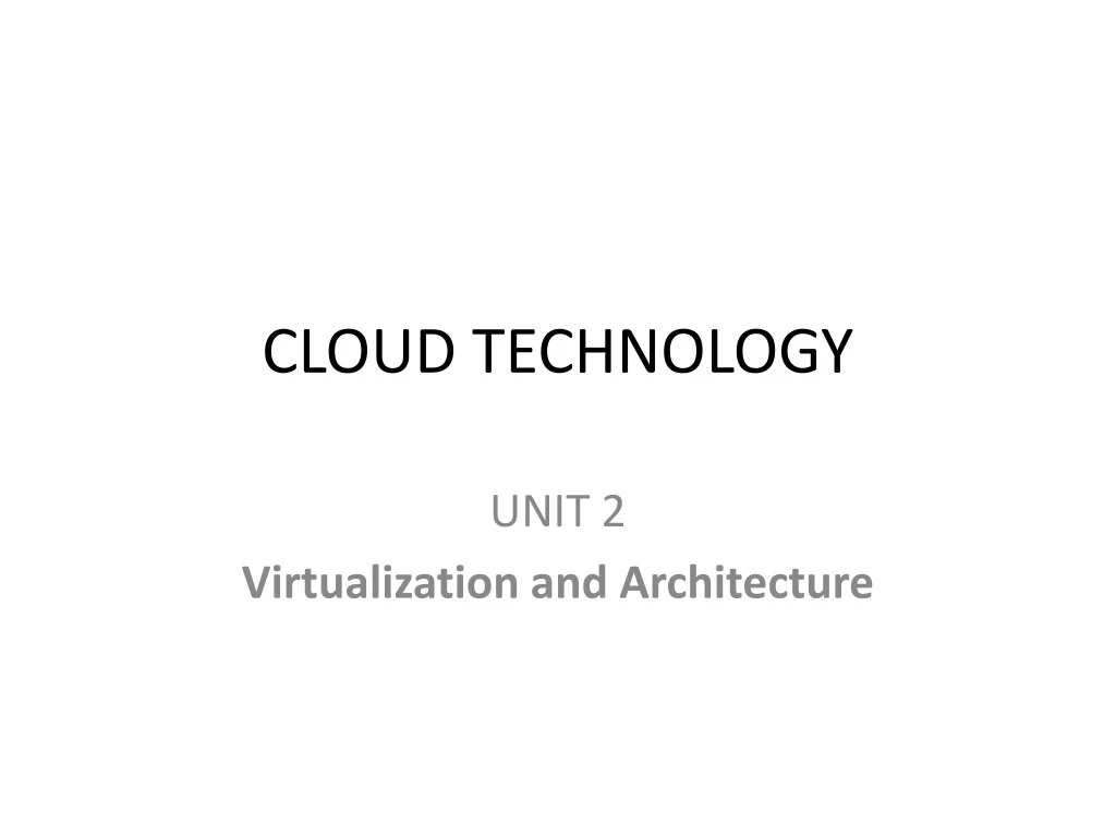 cloud technology