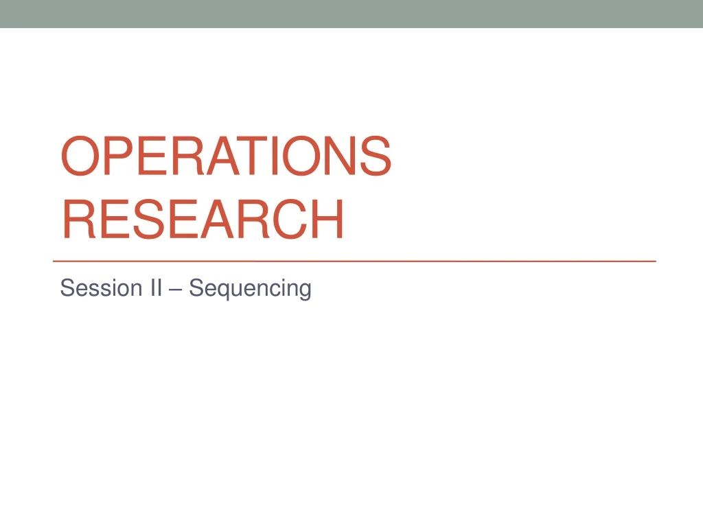 operations research