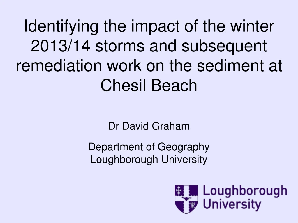 identifying the impact of the winter 2013