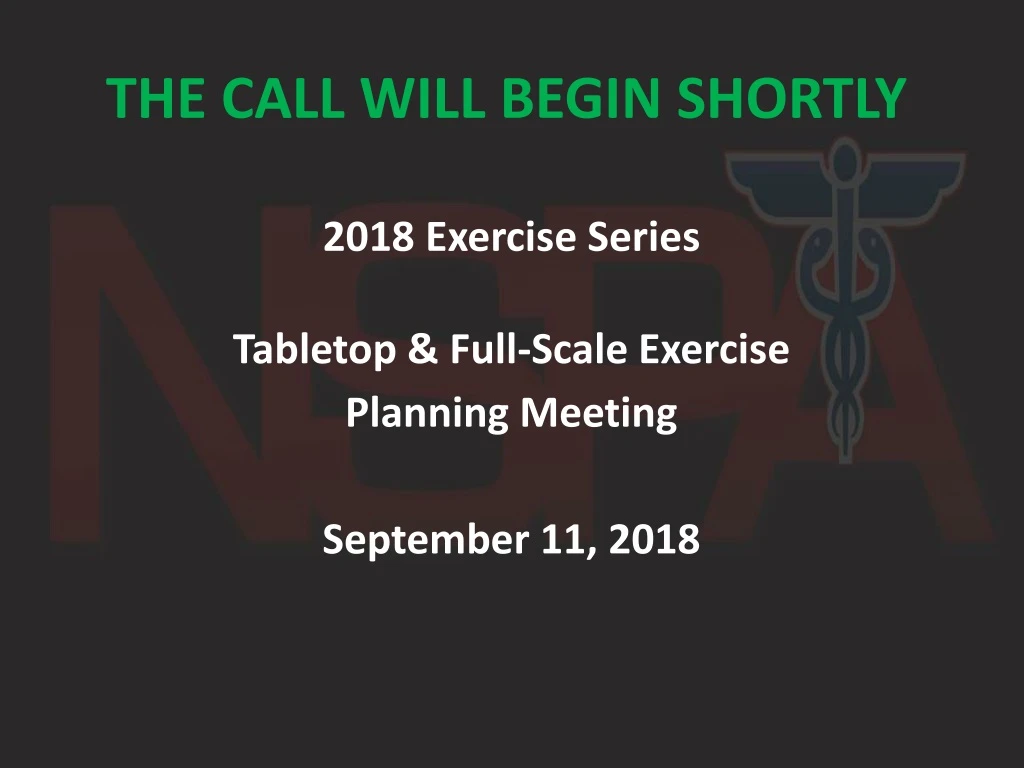 2018 exercise series tabletop full scale exercise planning meeting september 11 2018