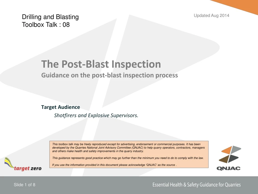 the post blast inspection guidance on the post blast inspection process
