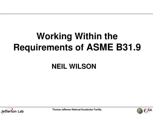 Working Within the Requirements of ASME B31.9
