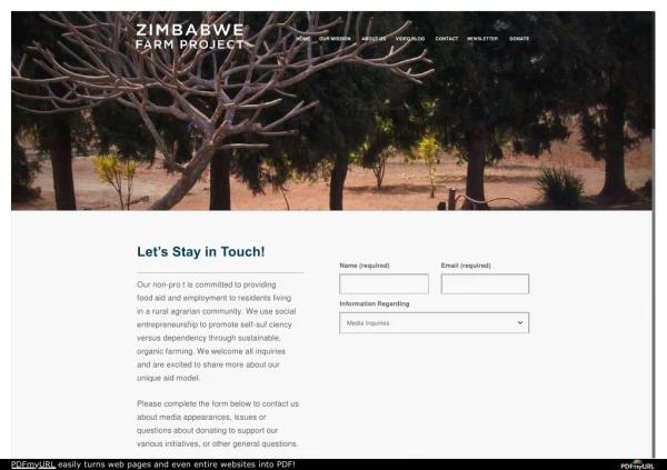 Increase Employment Opportunities Through Partnership | Zimbabwe Farm Project