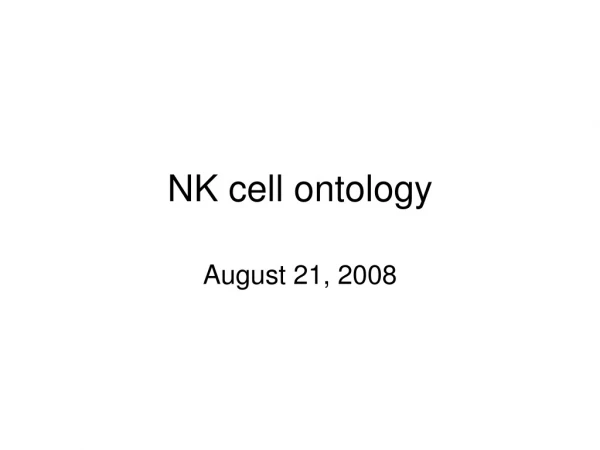 NK cell ontology