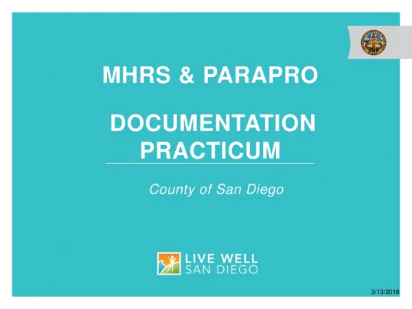 MHRS &amp; Parapro Documentation Practicum
