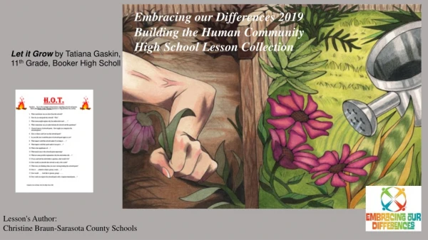 Embracing our Differences 2019 Building the Human Community High School Lesson Collection