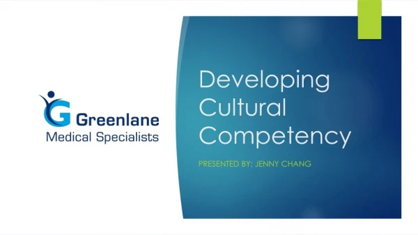 Developing Cultural Competency
