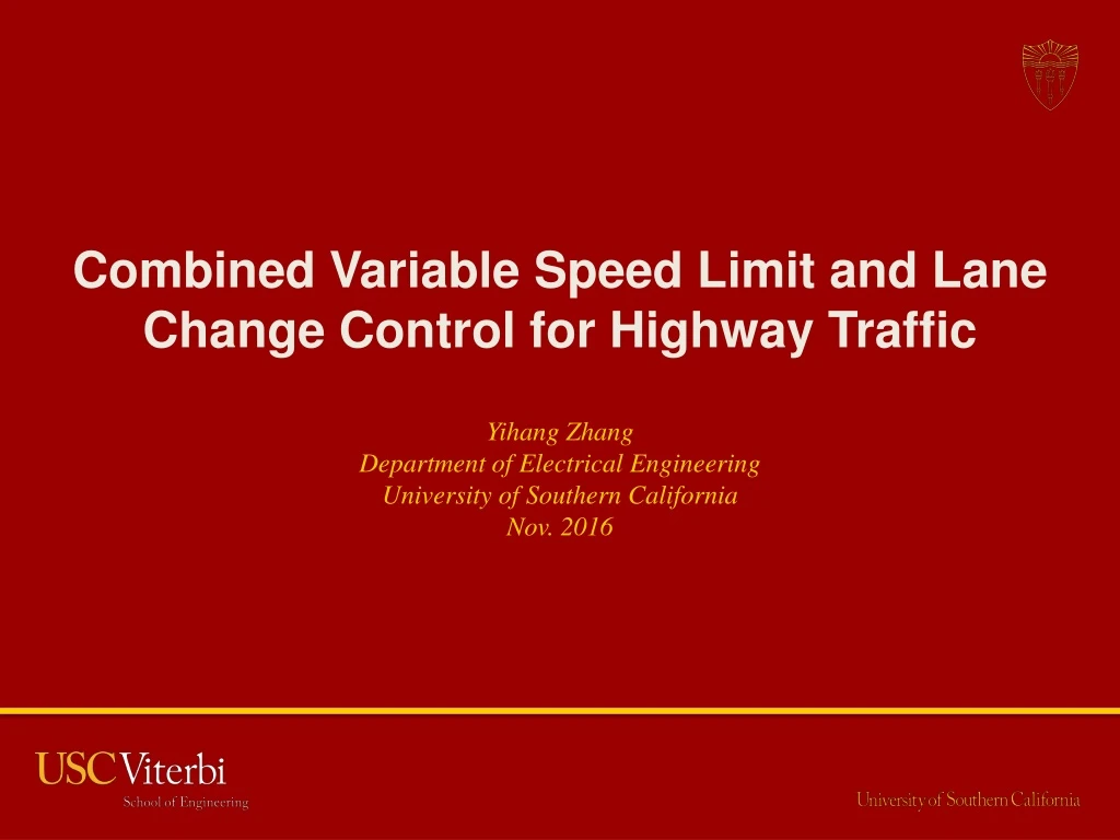 combined variable speed limit and lane change