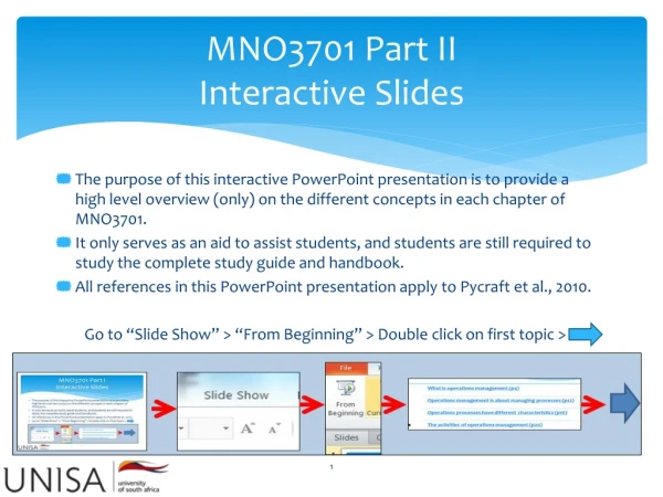 MNO3701 Part II Interactive Slides