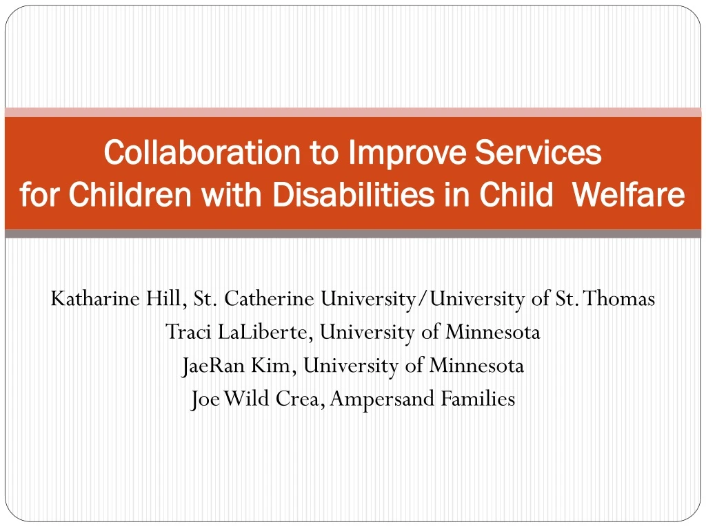 collaboration to improve services for children with disabilities in child welfare