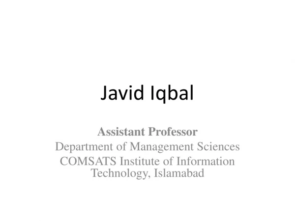 Javid Iqbal