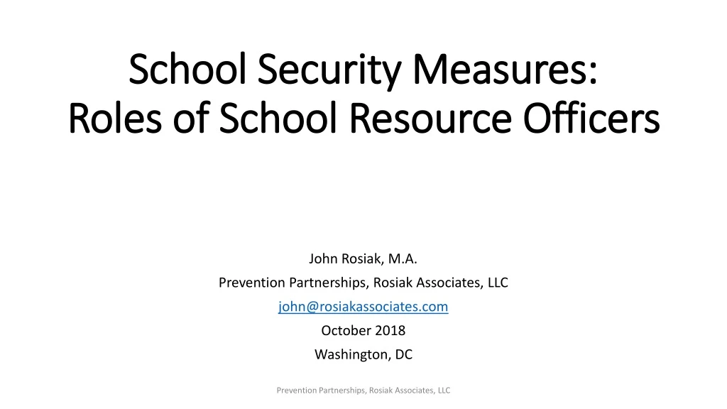 school security measures roles of school resource officers