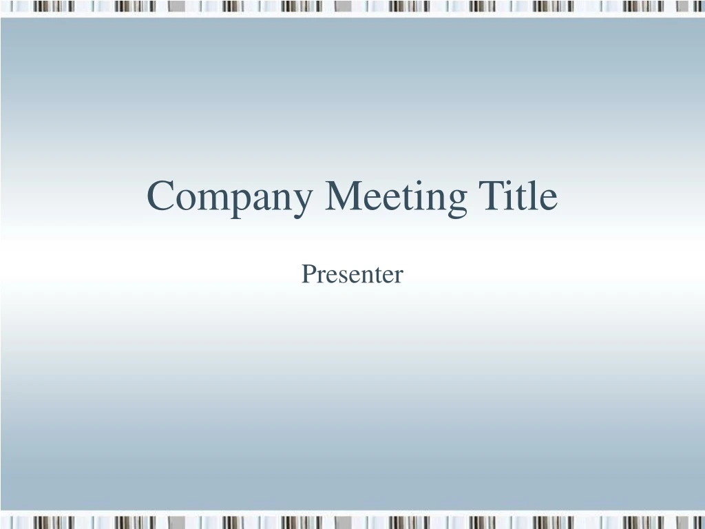 company meeting title