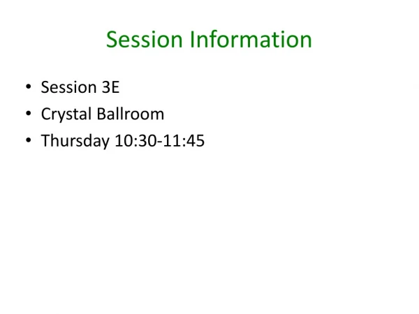 Session Information