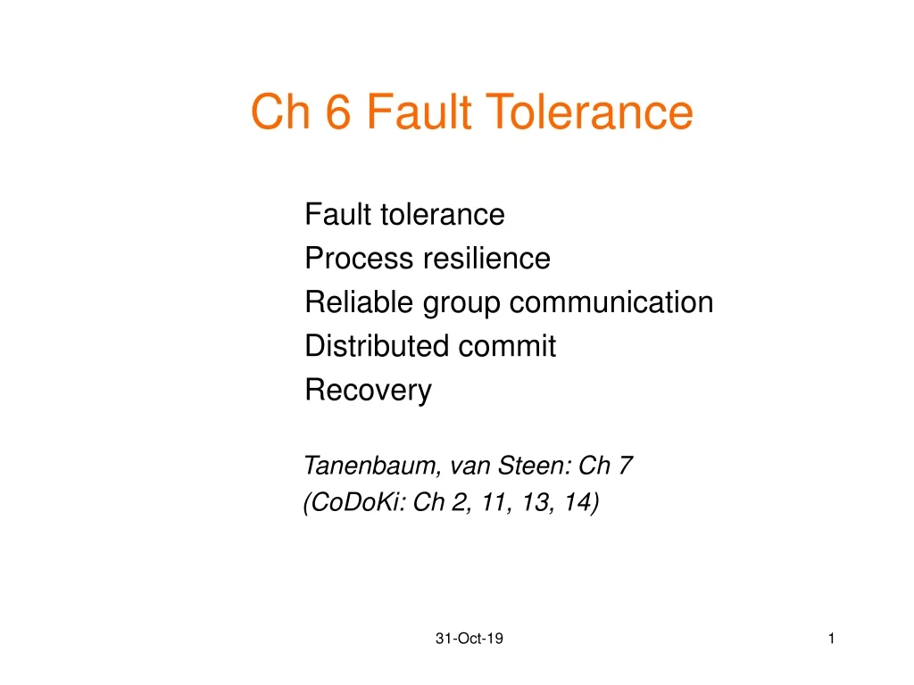 ch 6 fault tolerance