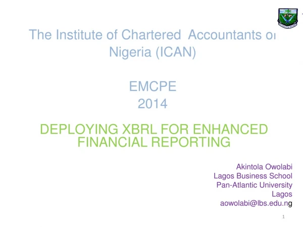 The Institute of Chartered Accountants of Nigeria (ICAN) EMCPE 2014