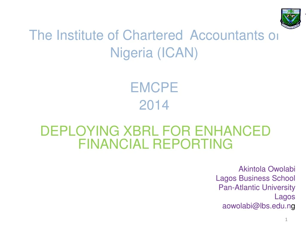 the institute of chartered accountants of nigeria ican emcpe 2014