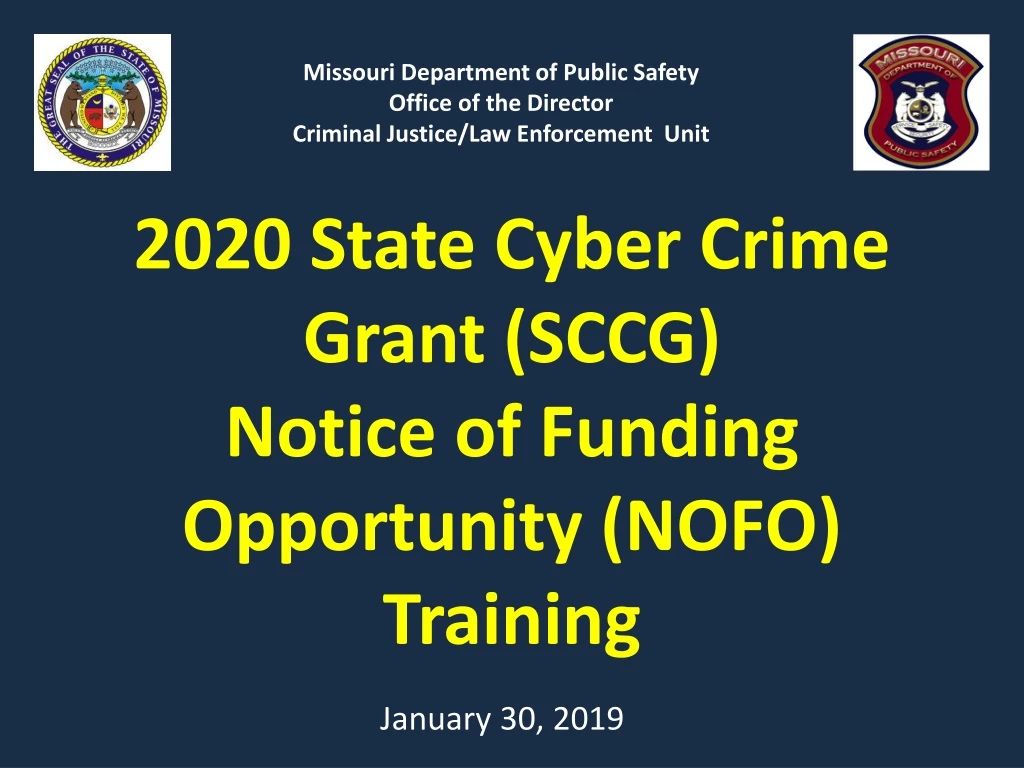 2020 state cyber crime grant sccg notice of funding opportunity nofo training