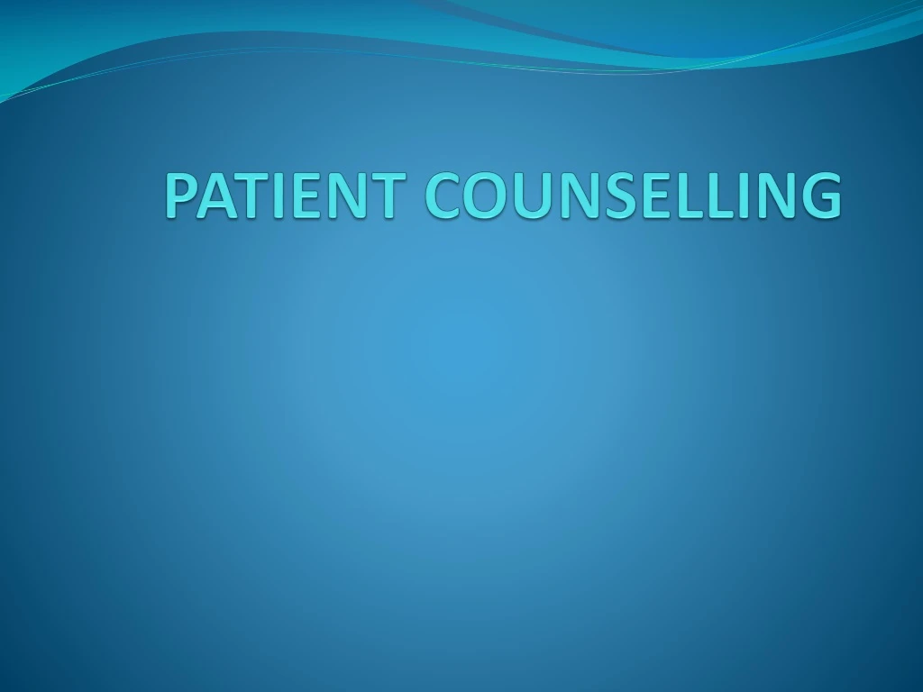 patient counselling