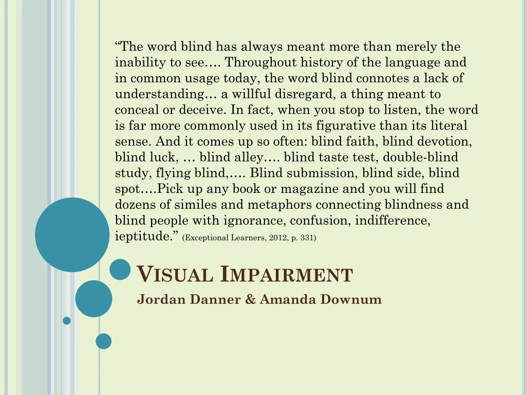 visual impairment