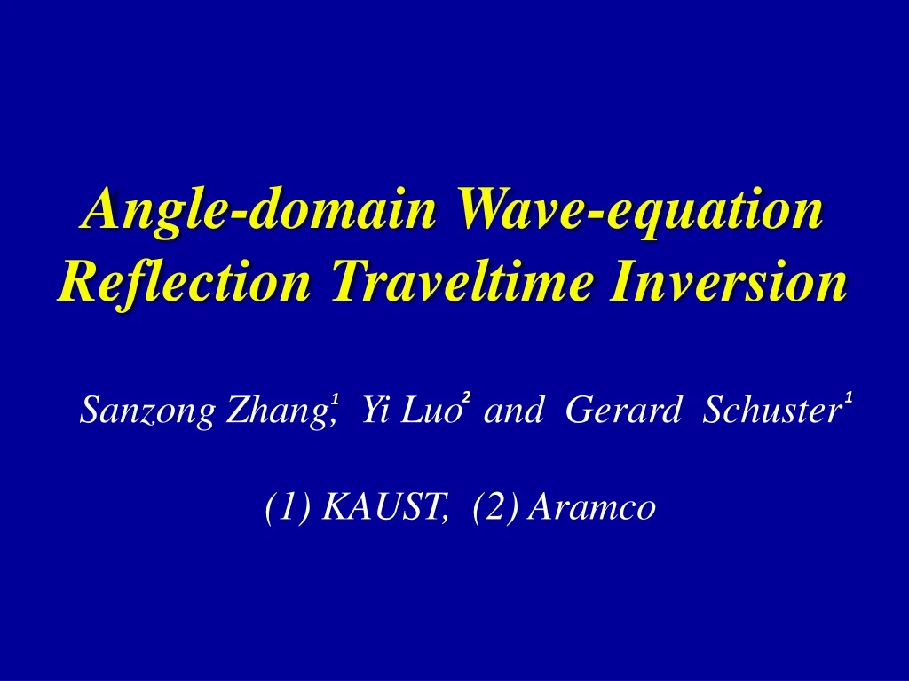 angle domain wave equation reflection traveltime