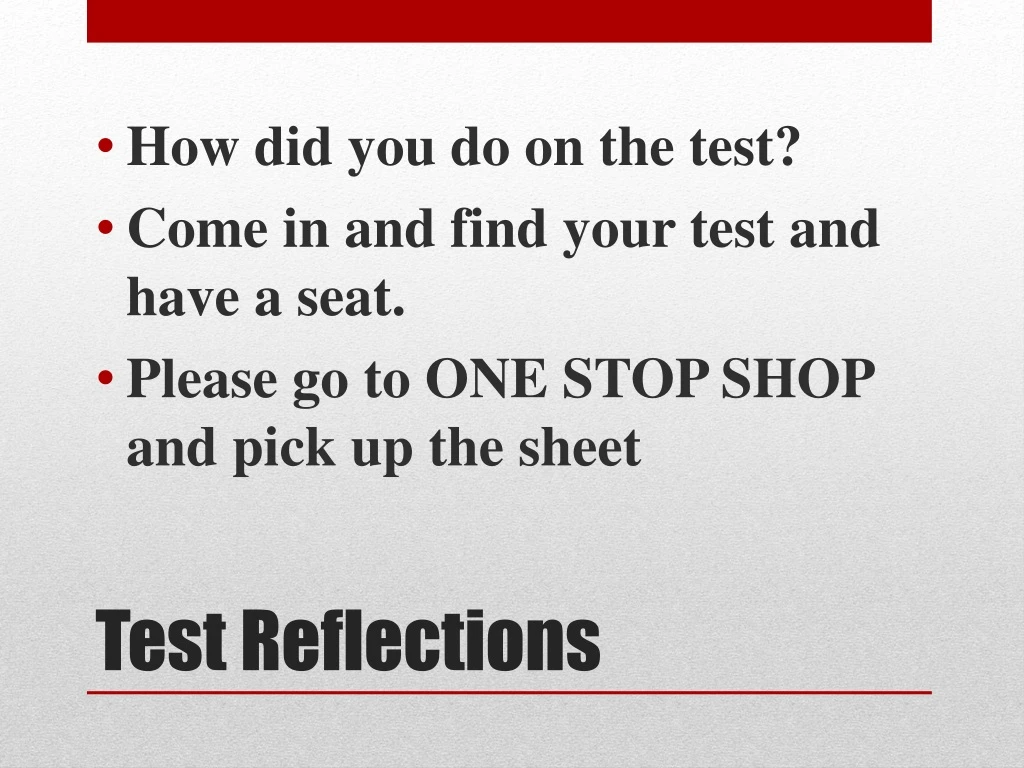 test reflections