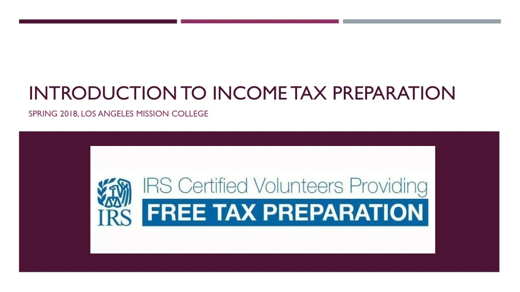 introduction to income tax preparation
