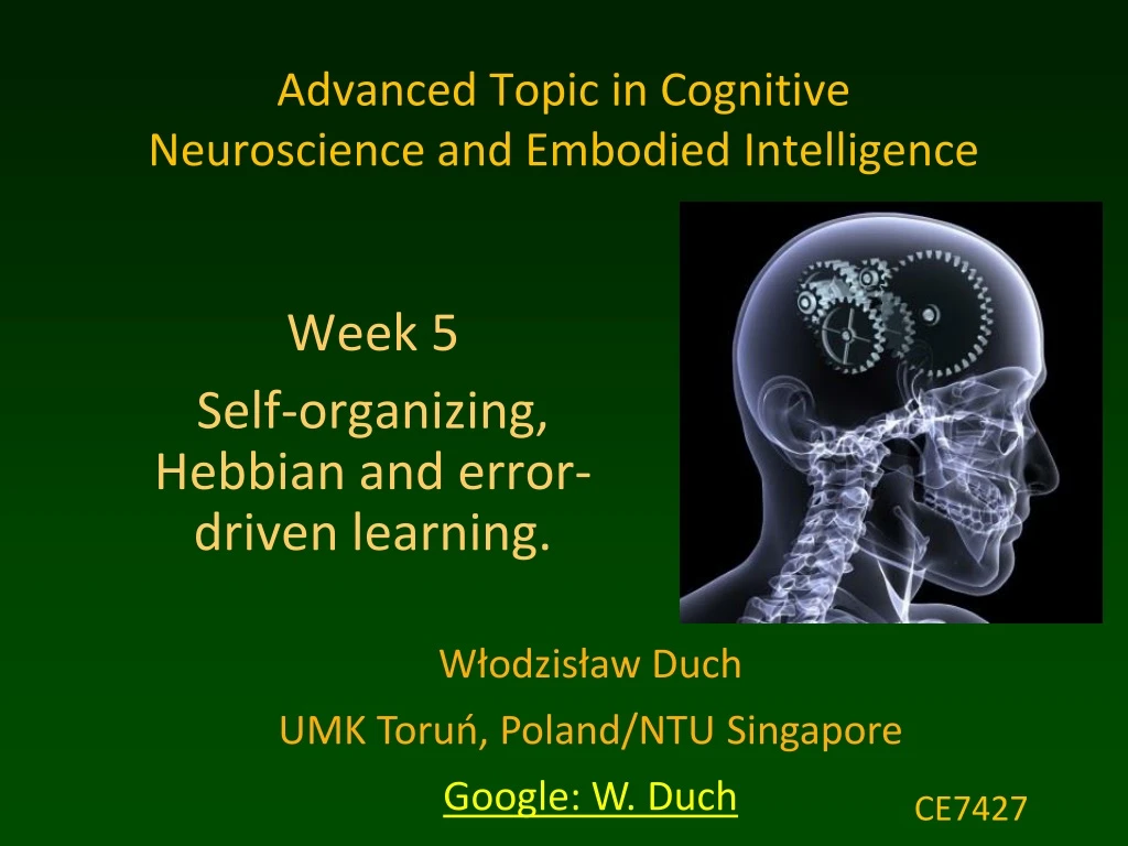 advanced topic in cognitive neuroscience and embodied intelligence