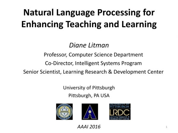 Natural Language Processing for Enhancing Teaching and Learning
