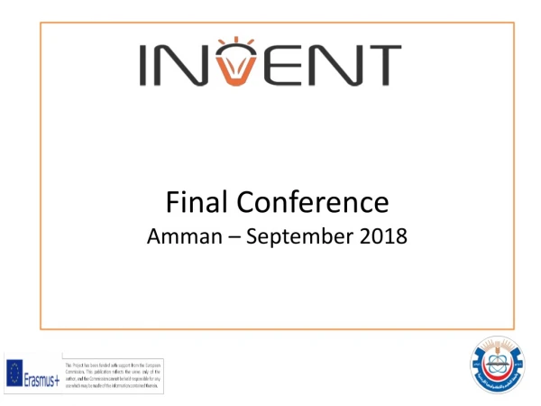 Final Conference Amman – September 2018