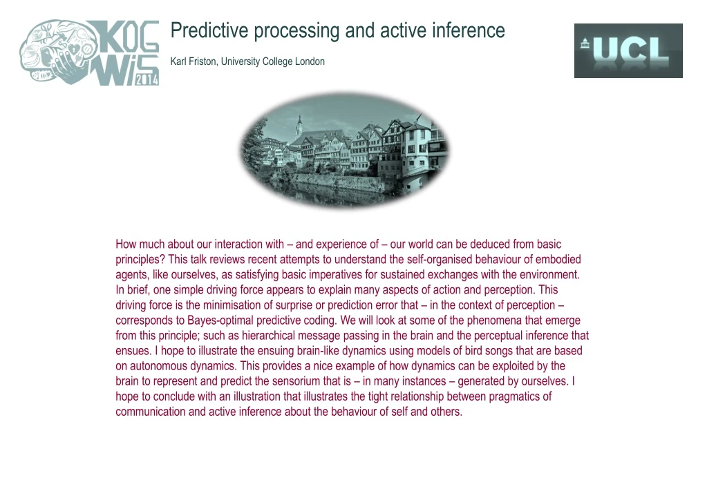 predictive processing and active inference karl