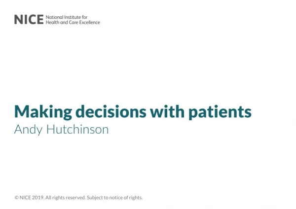 Making decisions with patients