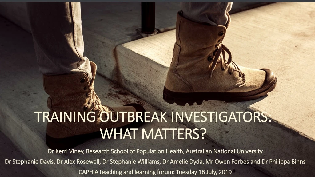 training outbreak investigators what matters
