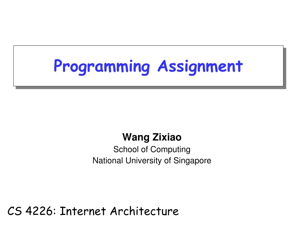 wang zixiao school of computing national