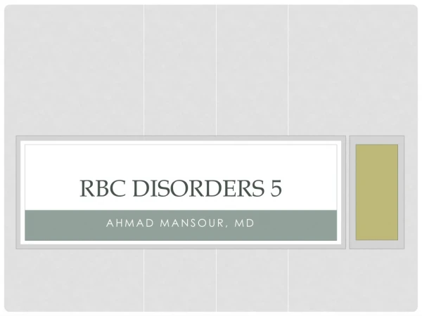 RBC disorders 5