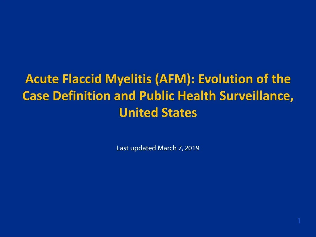 acute flaccid myelitis afm evolution of the case